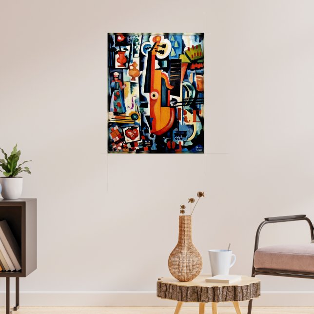 Parto de Viola Bom Menage, Cubism, Poster (Living Room 3)