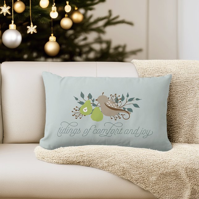 Partridge and Pear Holiday Lumbar Cushion (Creator Uploaded)