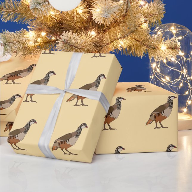 Partridge Chukar Bird Wrapping Paper (Holidays)
