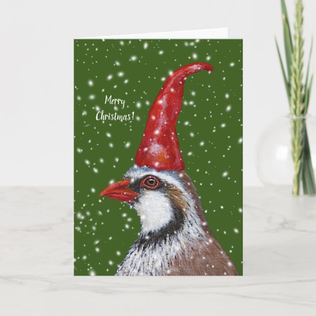 Partridge Gnome Christmas card (Front)