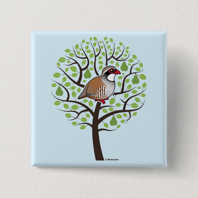 Partridge in a Pear Tree 15 Cm Square Badge (Front)