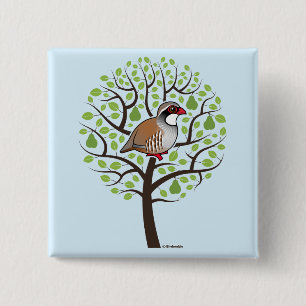 Partridge in a Pear Tree 15 Cm Square Badge