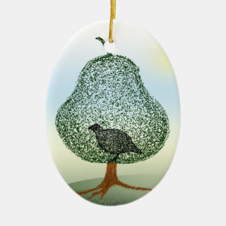 Partridge In A Pear Tree Christmas Ceramic Tree Decoration