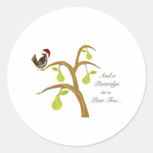 Partridge in a Pear Tree Classic Round Sticker