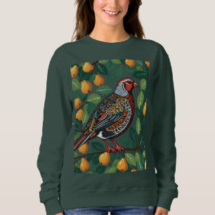 Partridge In A Pear Tree Cut-Out Stencil-Style 2 Sweatshirt