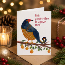 Partridge in a Pear Tree Funny Hand-Drawn