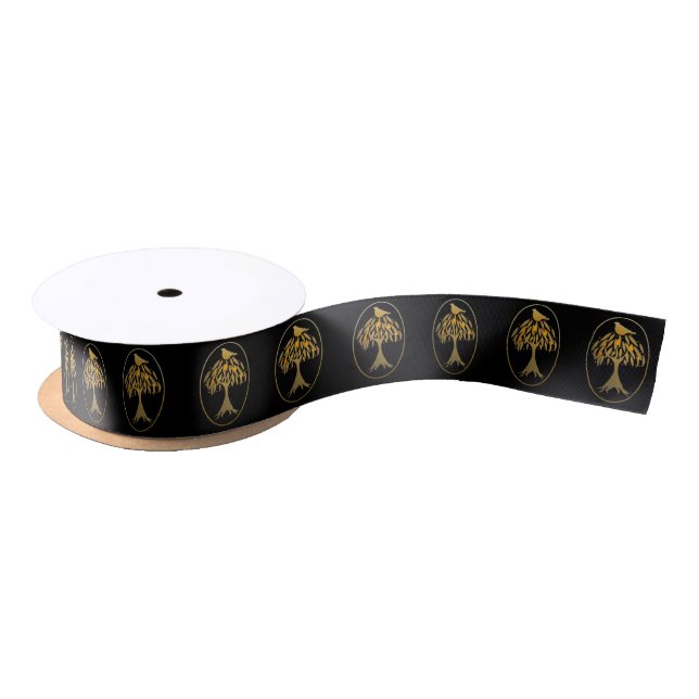 Partridge in a Pear Tree Gold Satin Ribbon (Spool)