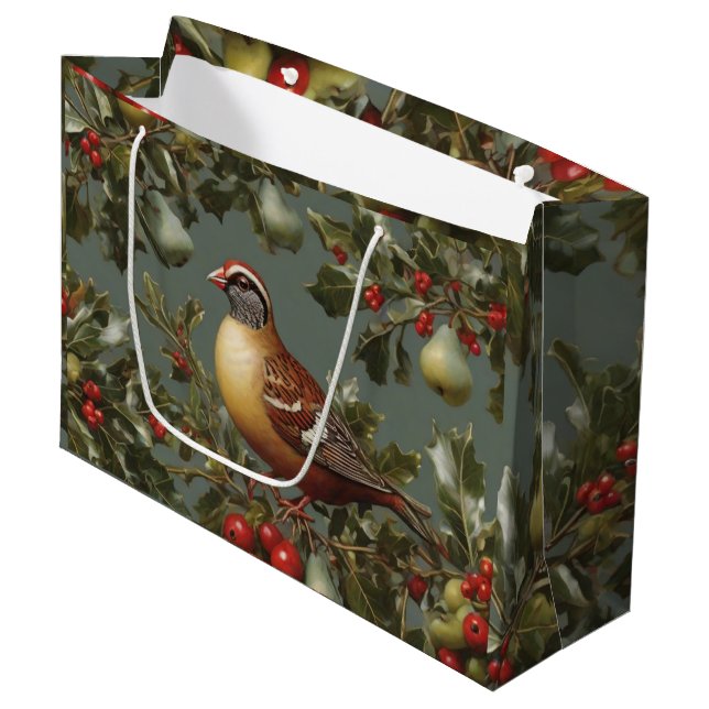 Partridge in a pear tree large gift bag (Front Angled)