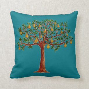 Partridge in a Pear Tree on a Throw Pillow