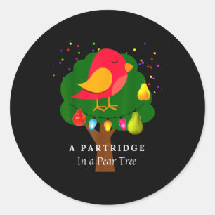Partridge In A Pear Tree Twelve Days Of Christmas Classic Round Sticker