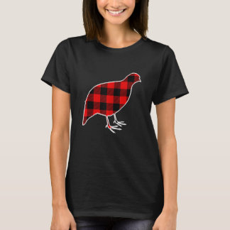 Partridge Red Buffalo Plaid Bird Matching Pj Famil T-Shirt