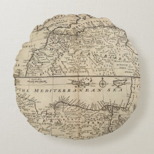 Parts of Barbary, Africa Round Cushion