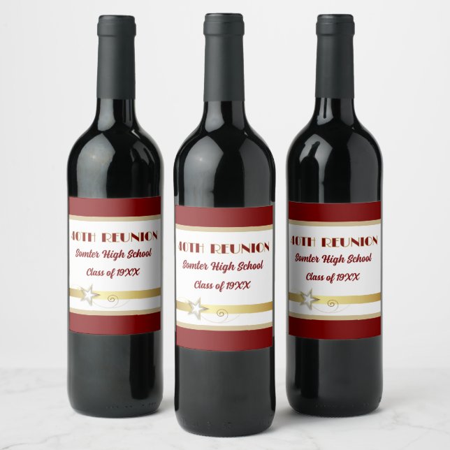 Party! 40th Class Reunion custom  Wine Label (Bottles)