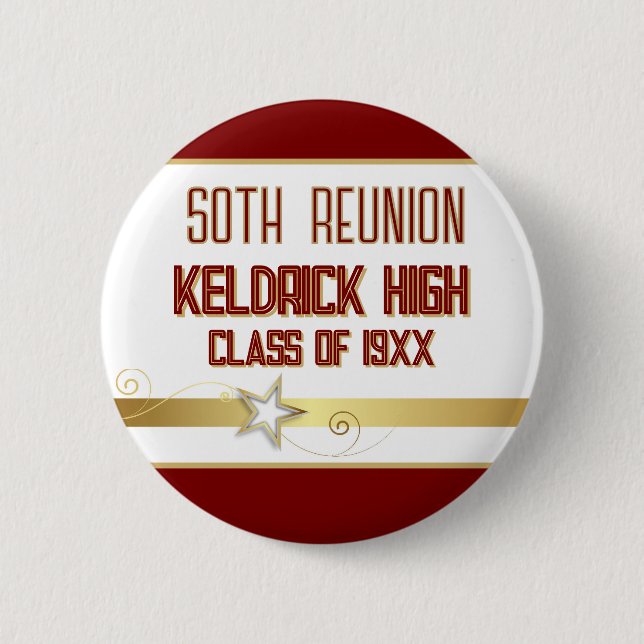 Party! 50th Class Reunion custom  6 Cm Round Badge (Front)
