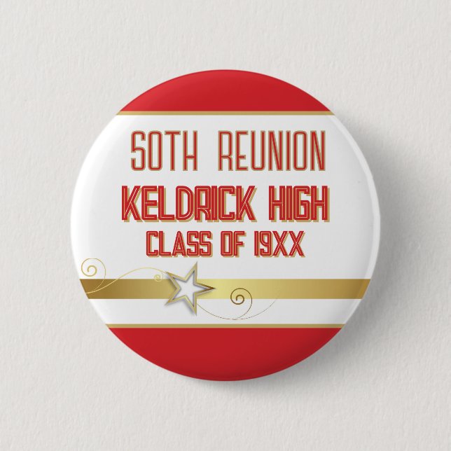 Party! 50th Class Reunion custom  6 Cm Round Badge (Front)