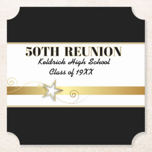 Party! 50th Class Reunion custom Paper Coaster