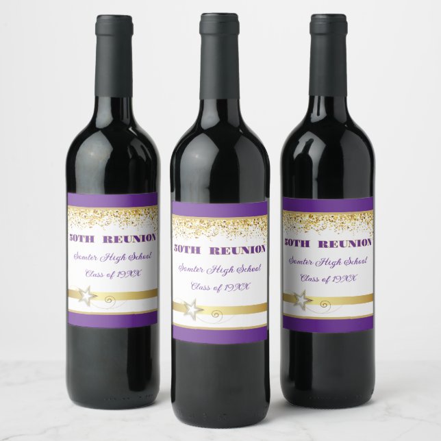 Party! 50th Class Reunion custom  Wine Label (Bottles)