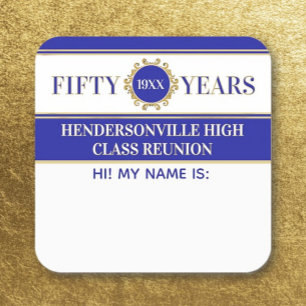 Party! 50th Reunion Celebration Name tag sticker