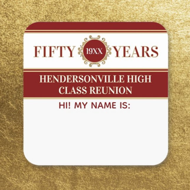 Party! 50th Reunion Celebration Name tag sticker (Creator Uploaded)