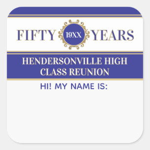 Party! 50th Reunion Celebration Name tag sticker