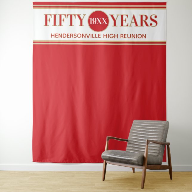 Party! 50th Reunion Photo Backdrop tapestry (In Situ)