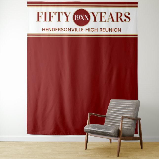 Party! 50th Reunion Photo Backdrop tapestry (In Situ)