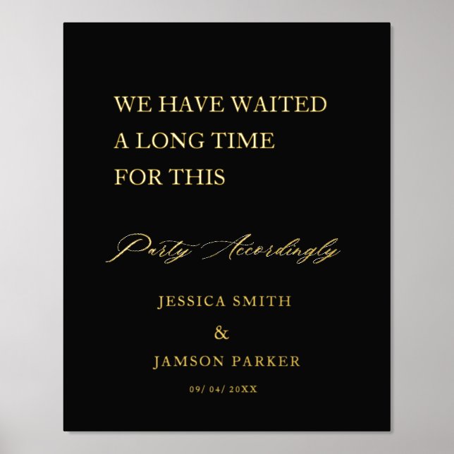 Party Accordingly Wedding Welcome Sign (Front)