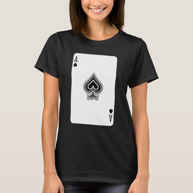 Party Ace Of Spades Poker Pro Lucky Player Winner  T-Shirt (Front)