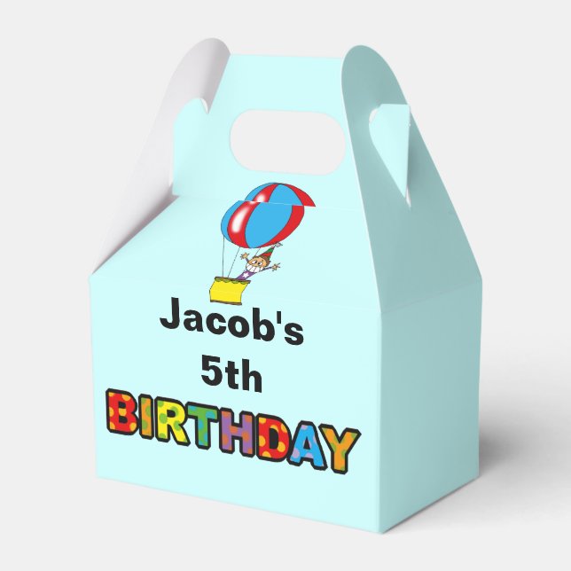 party air balloon kids birthday parties customised favour box (Front Side)