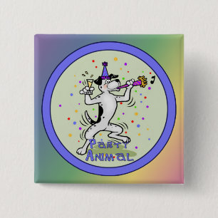 Party Animal 15 Cm Square Badge