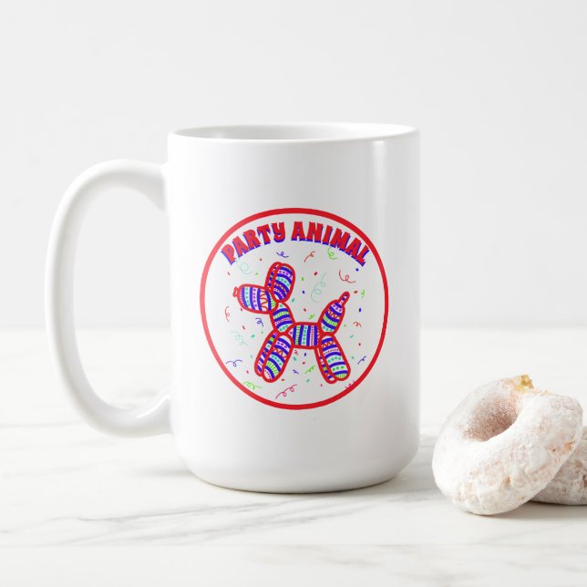 Party Animal Balloon Dog Coffee Mug (With Donut)