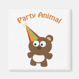 Party animal bear magnet