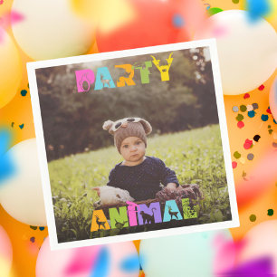 Party Animal Birthday Custom Photo Napkin