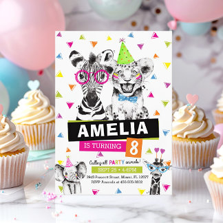 Party Animal Birthday Invitation, Kids Safari Invitation