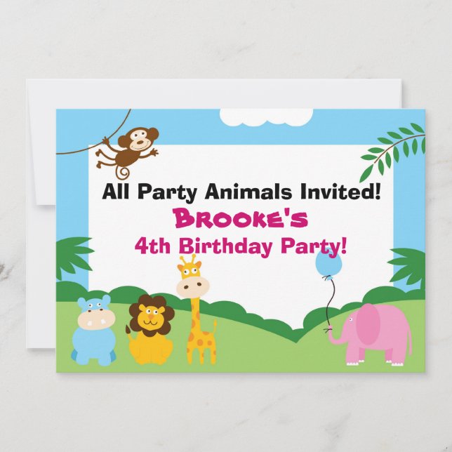 Party Animal, Birthday Invite (Front)