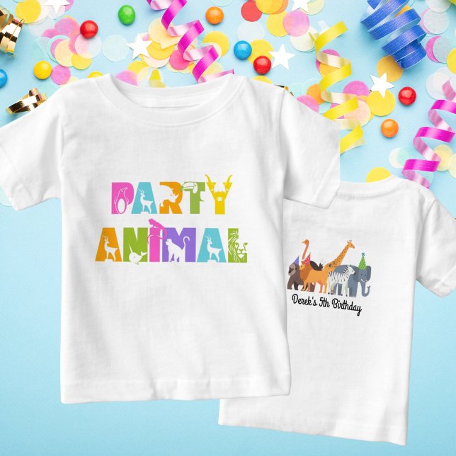 Party Animal Birthday White Zoo Safari Shirt (Party Animal First Birthday Shirt)