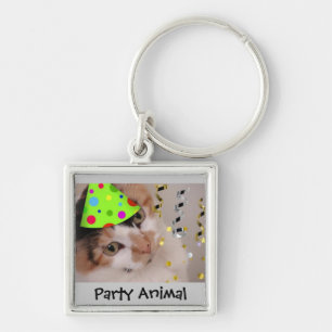 Party Animal/Calico Cat Key Ring
