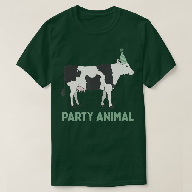 Party Animal Cow Birthday  Cow Birthday  T-Shirt (Design Front)