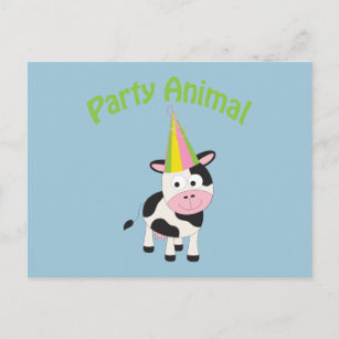 Party animal! Cow Invitation Postcard
