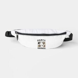 Party Animal Cow Vintage Engraving T-Shirt Design_ Bum Bags