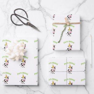 Party animal! Cow Wrapping Paper Sheet