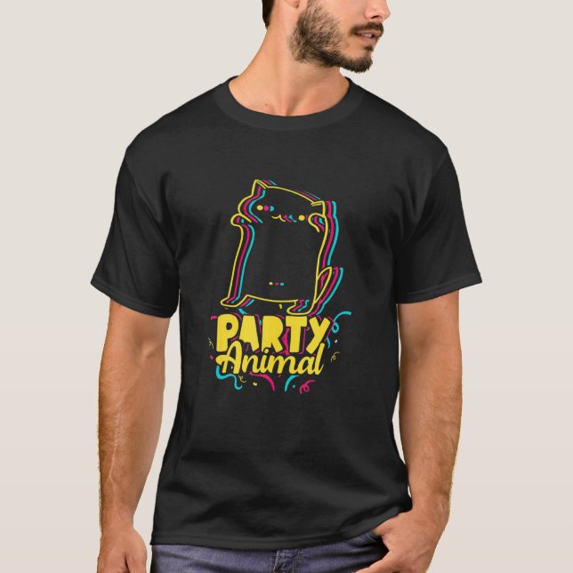 Party Animal Disco Dancing Cat Meme T-Shirt (Front)