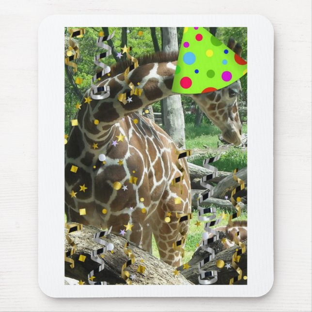 Party Animal Giraffe Mouse Pad (Front)