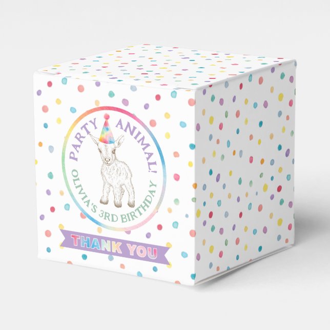Party Animal Goat Birthday Favour Box for Kids (Front Side)