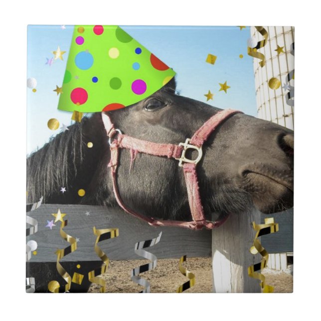 Party Animal Horse Tile (Front)