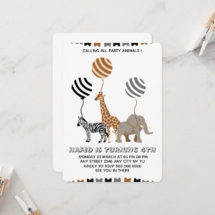Party Animal Invite, Digital Birthday Invite, Birt Invitation