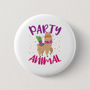 Party Animal Llama Bachelorette Birthday 6 Cm Round Badge