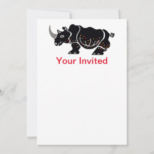 Party animal  - Rhinoceros - African wildlife - Invitation