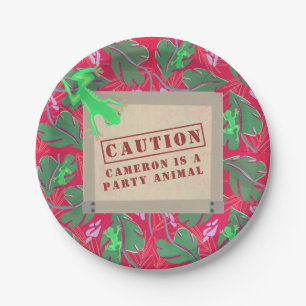 Party Animal Tropical Rainforest Birthday Custom Paper Plate