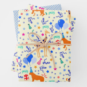 Party Animal Wrapping Paper Set of 3